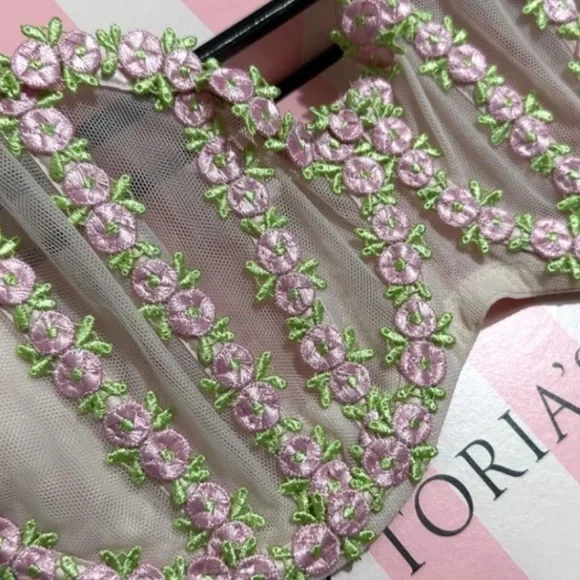 Victoria's Secret Bra Dream Angels Balconette Pink Rosebud Embroidered 36G NWT - Picture 4 of 5